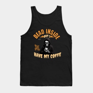 Halloween skeleton drinking coffee Tank Top